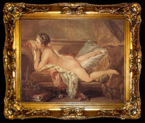 framed  Francois Boucher Reclining Girl, ta009-2